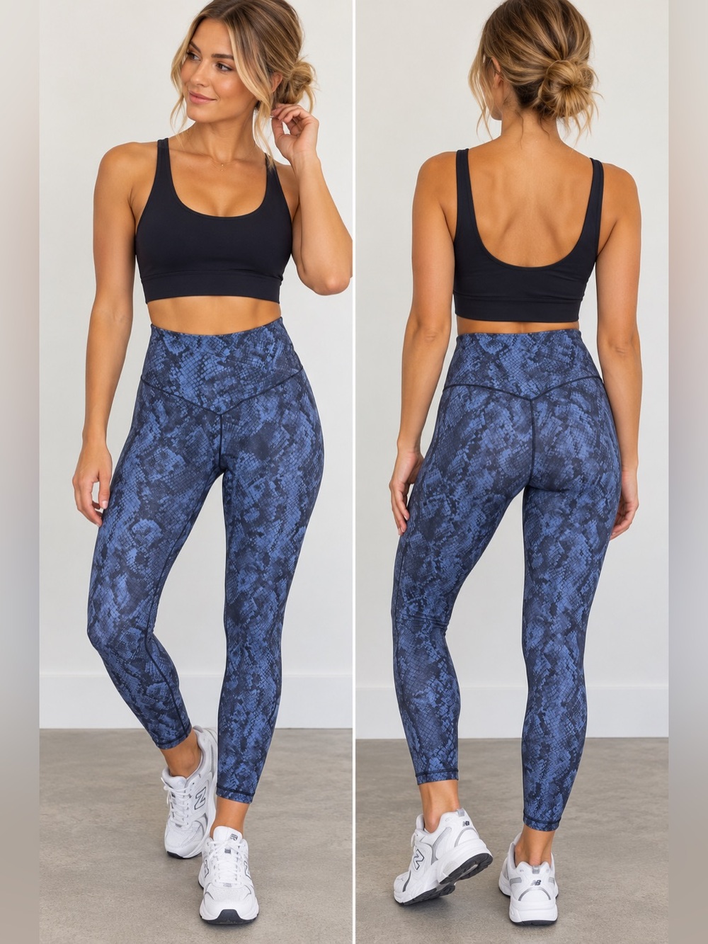 aerie Navy Snake-Print High-Rise Leggings